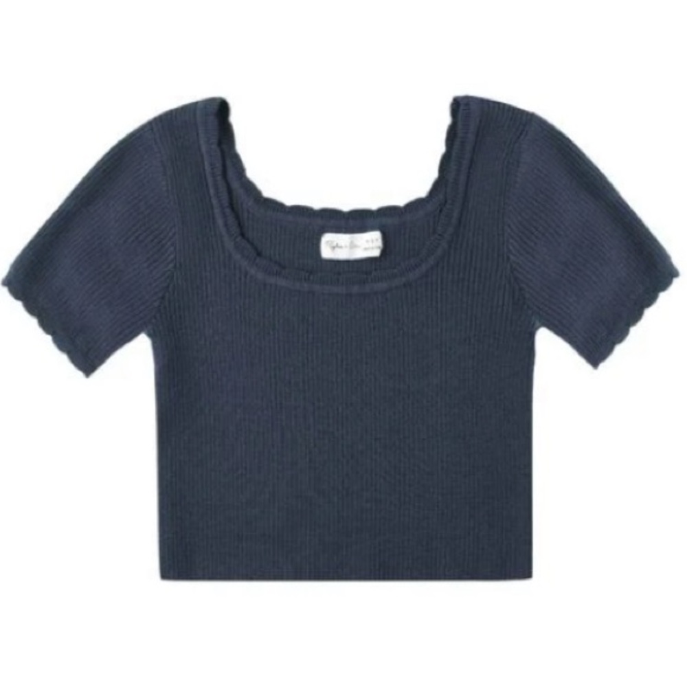 Rylee cru scallop tee in indigo